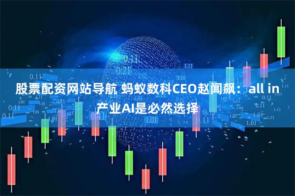 股票配資網(wǎng)站導航 螞蟻數(shù)科CEO趙聞飆：all in產業(yè)AI是必然選擇
